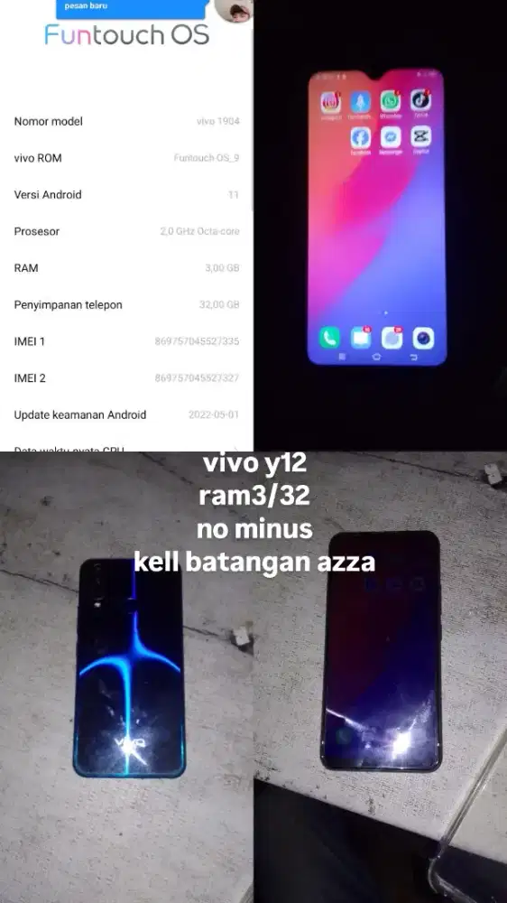 vivo y12 /ram 3
