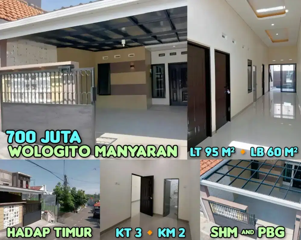 DI JUAL RUMAH BARU MEWAH DI WOLOGITO DEKAT BANDARA
