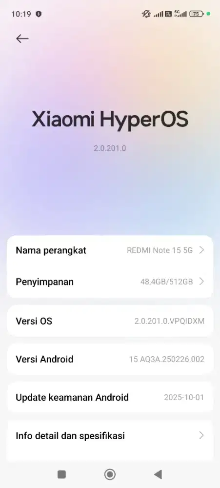 Saya mau jual HP xiomi redmi note 15 5g