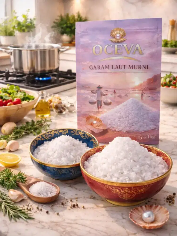 Garam Kesehatan OCEVA Sea Salt murni laut aceh