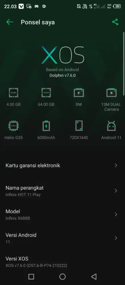 INFINIX HOT 11 PLAY 4/64