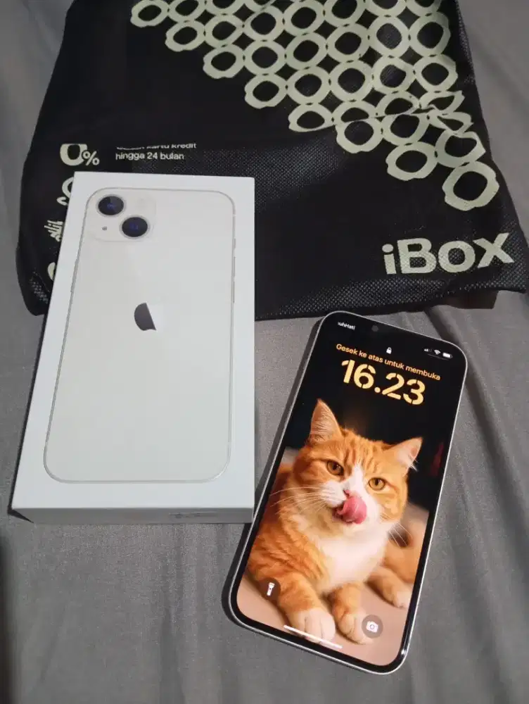iPhone 13 128GB White Mulus Fullset Garansi iBox Harga Nego