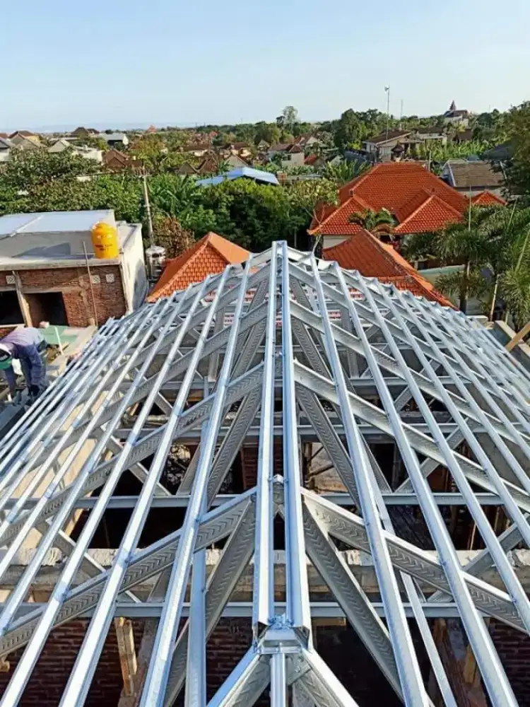 Terima pemasangan rangka atap baja ringan