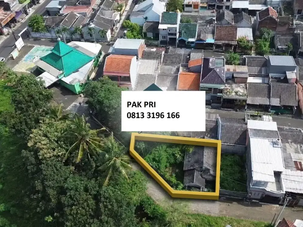 dijual tanah plus bangunan lokasi dekat jalan raya