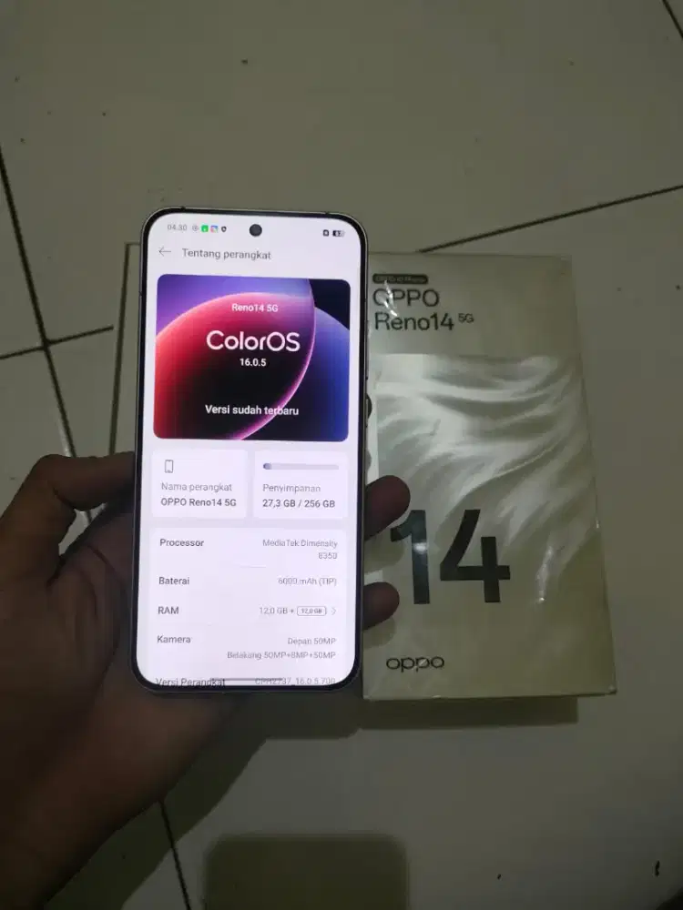 Oppo Reno 14 5g ram 12/256 fullset