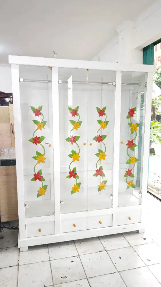 Lemari Pakaian Gantung (Gamis) 4 Pintu Kayu Full Gantungan PROMO