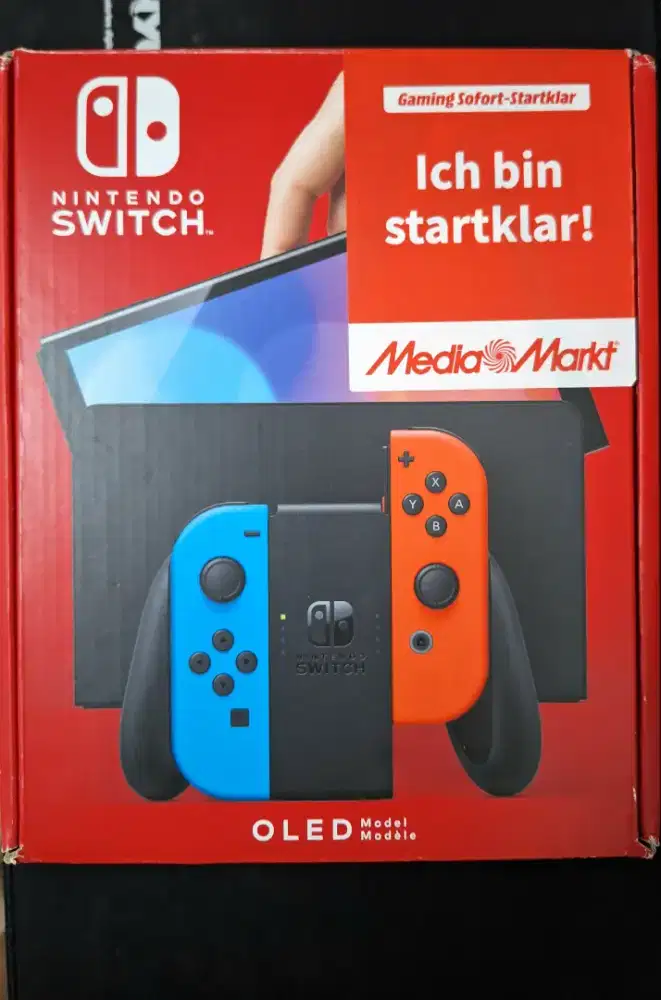 Nintendo switch oled ofw fullset 128gb neon blue