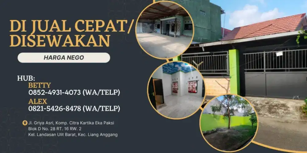 DIJUAL SECEPATNYA /  DISEWAKAN