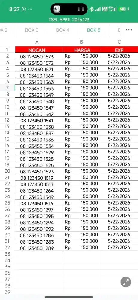 Nomor cantik Telkomsel