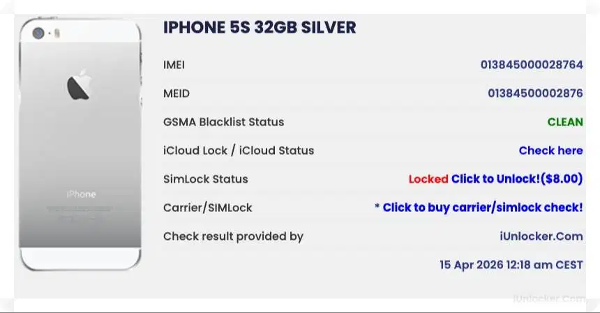 iPhone 5s 32 GB Silver - Mulus WiFi Only