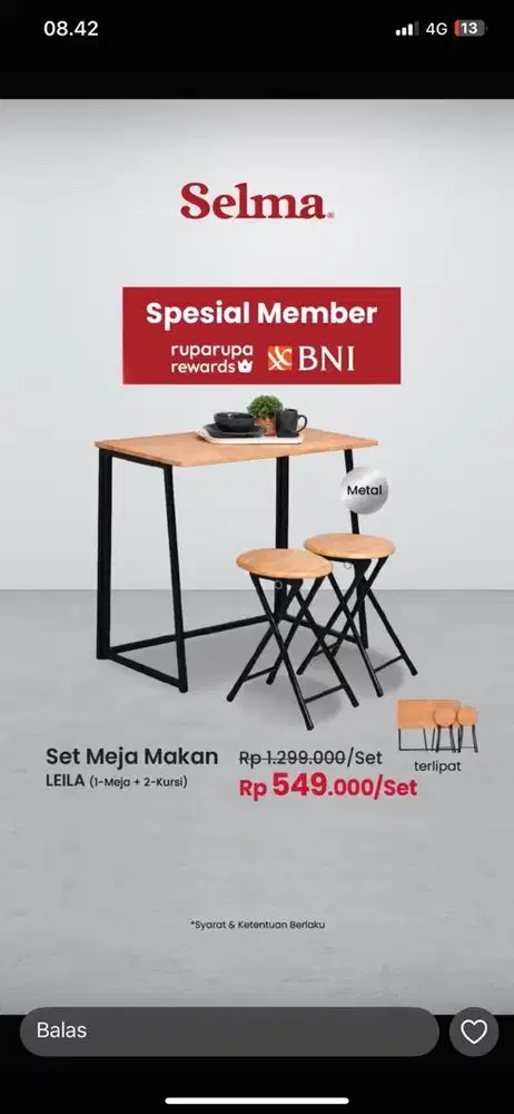 Meja Makan Lipat Minimalis