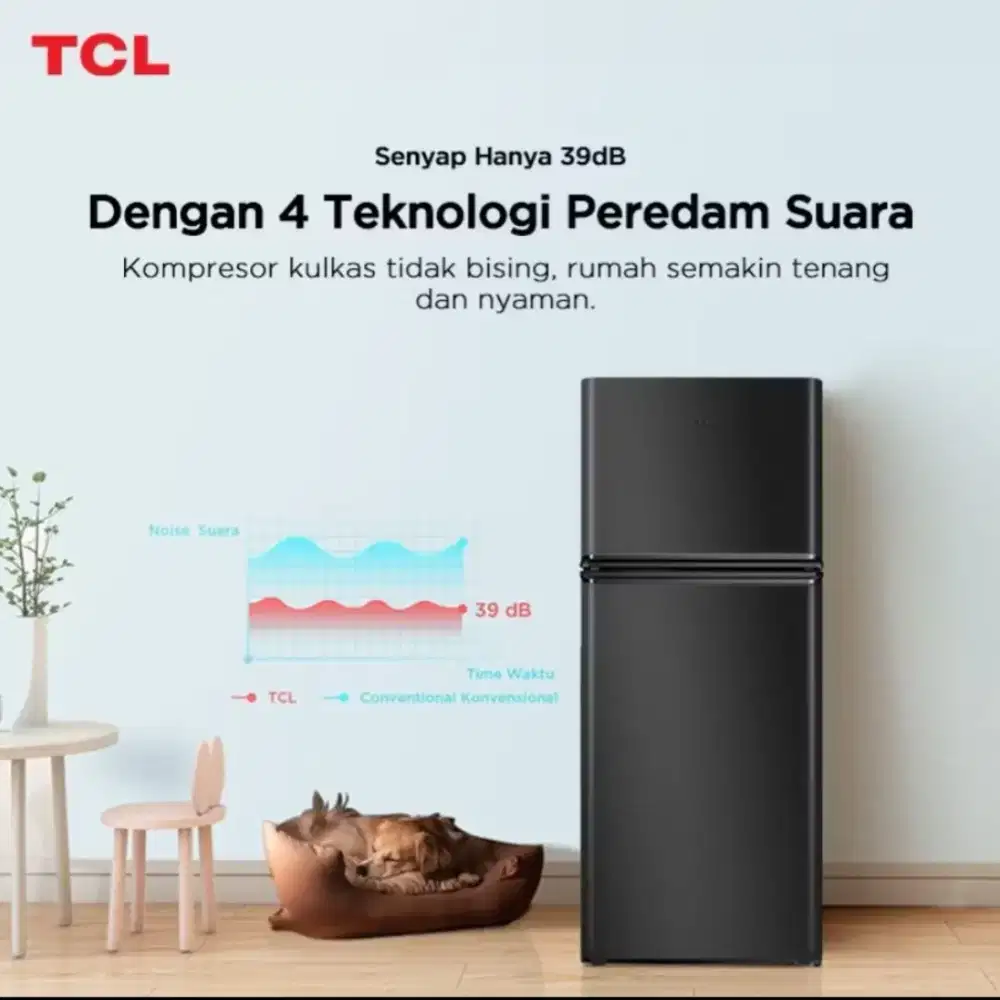 Kulkas 2 pintu BARU merk TCL