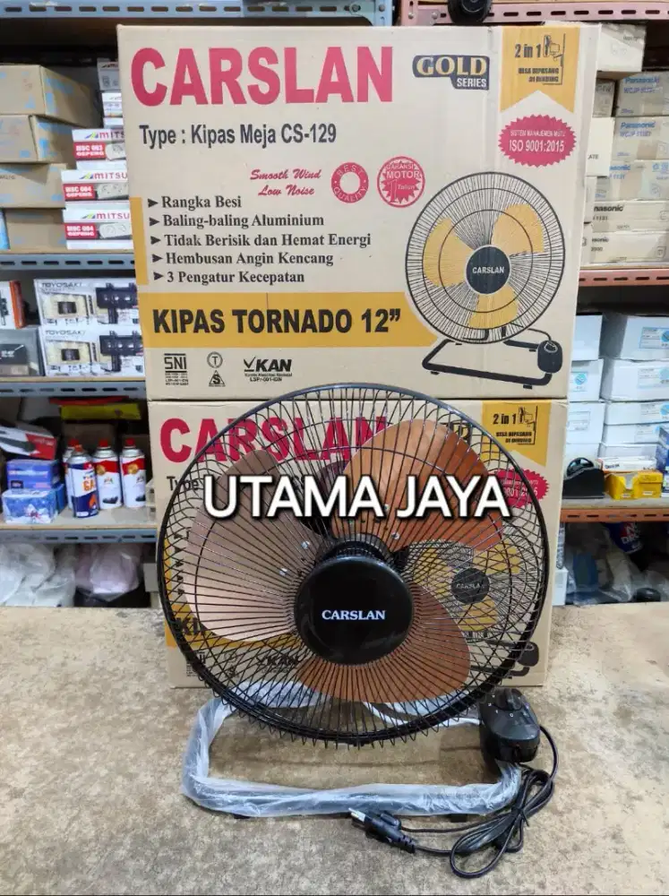 KIPAS ANGIN MEJA 12 INCH TORNADO MERK CRASLAN BARANG BARU