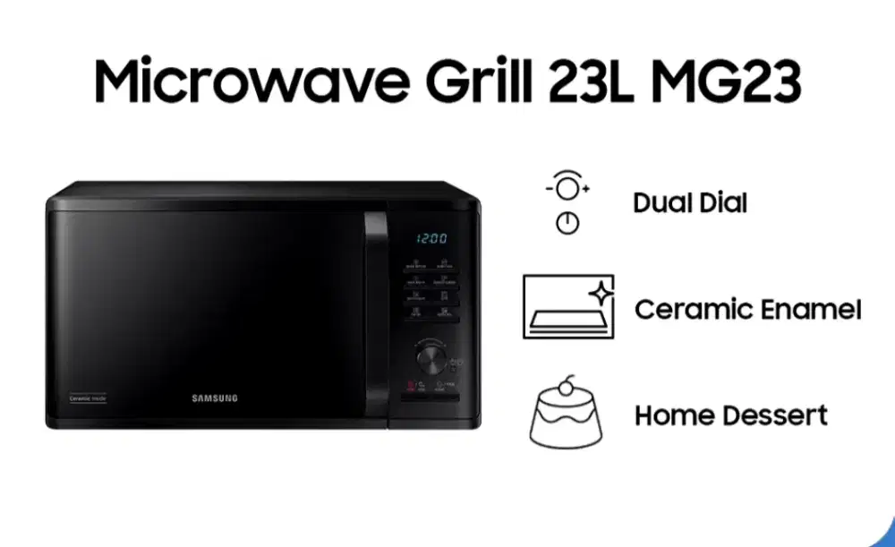 MICROWAVE GRILL 23L SAMSUNG MG23K3505AK