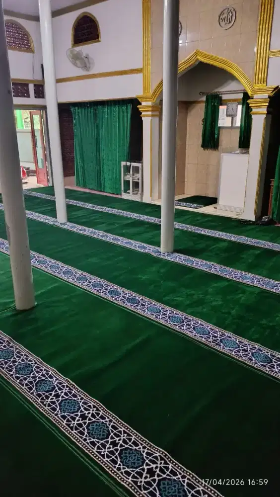 Karpet Masjid Hijau Polos Harga Terjangkau