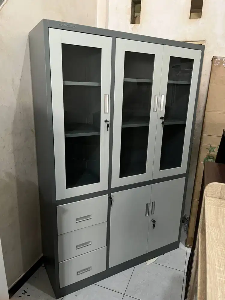 PROMO LEMARI ARSIP BESI 3 PINTU + LACI SALE GRATIS ANTAR TERMURAH SALE