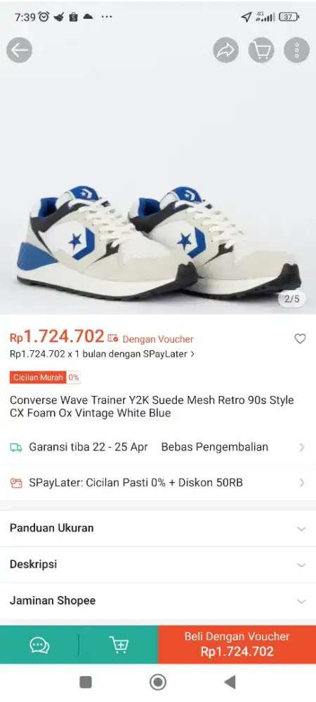 Sepatu Converse wave trainer ox