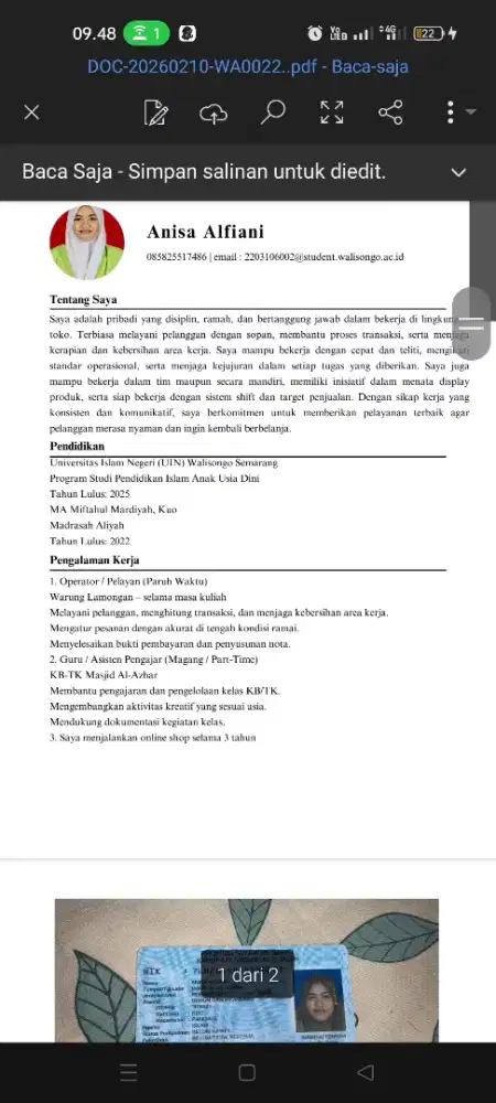 cari loker area pulo gadung dan sekitarnya, lulusan s1 paud