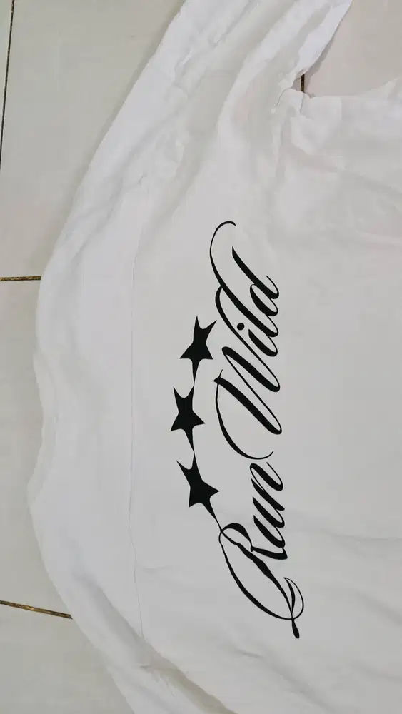 crewneck h&m white oversize, size L