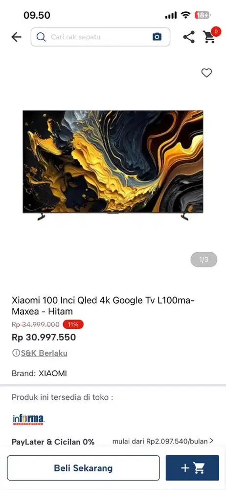 XIAOMI GOOGLE TV MINI LED 100inci