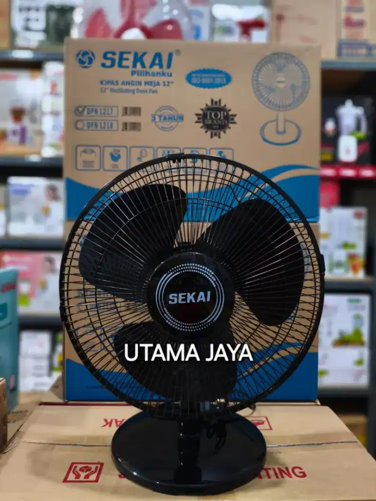 KIPAS ANGIN MEJA 12 INCH SEKAI BARU DAN BERGARANSI
