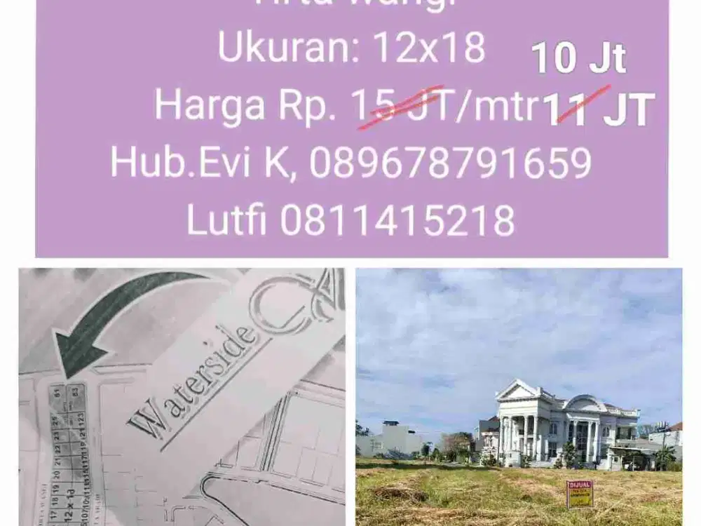 Di Jual Kavling WaterSide, Tanjung Bunga