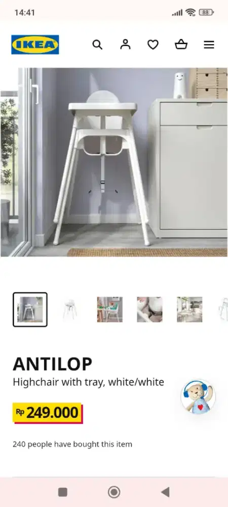 Baby Chair Kursi Makan Bayi Antilop IKEA