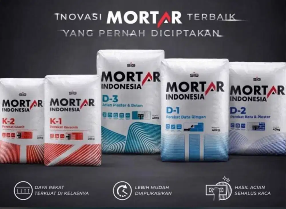 sedia berbagai macam mortar ( segala merek )