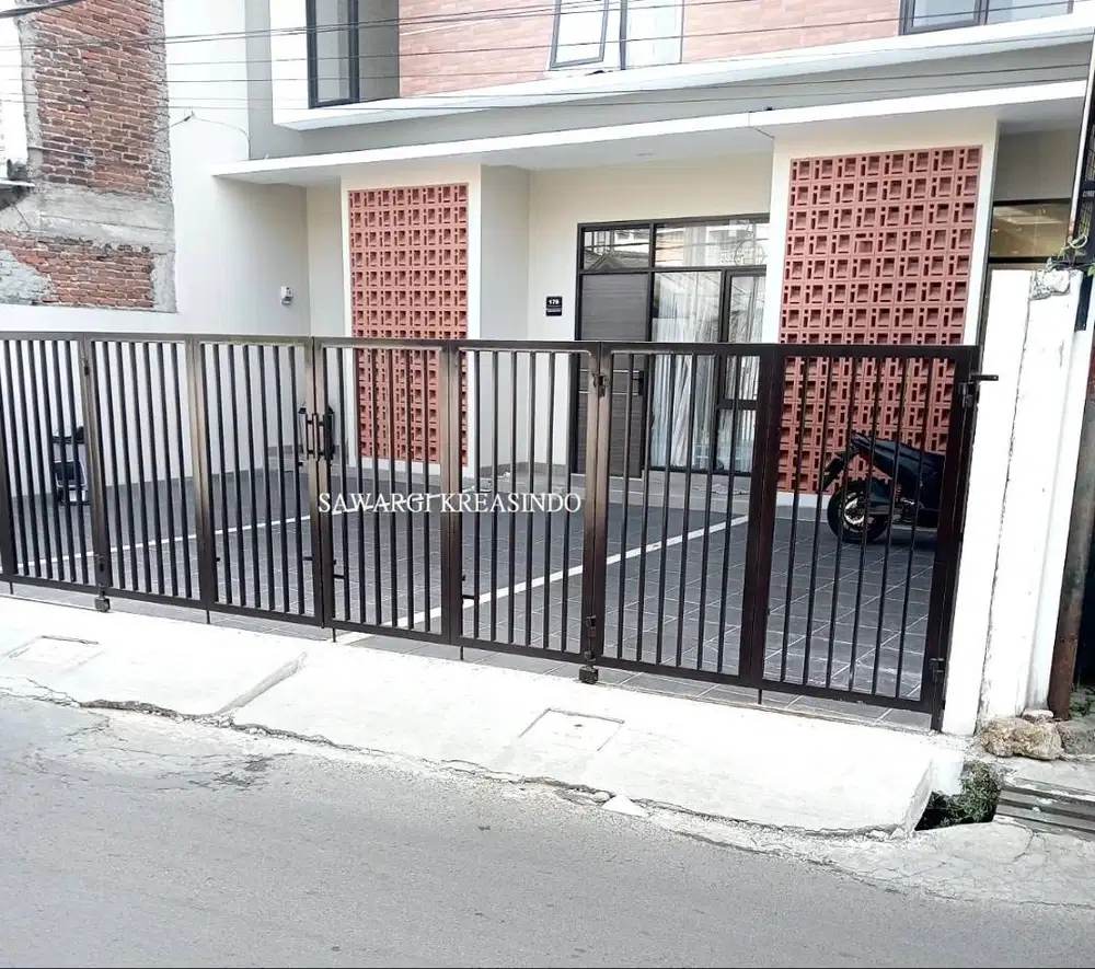 Pagar Gerbang besi sliding lipat minimalis | Bandung Cimahi