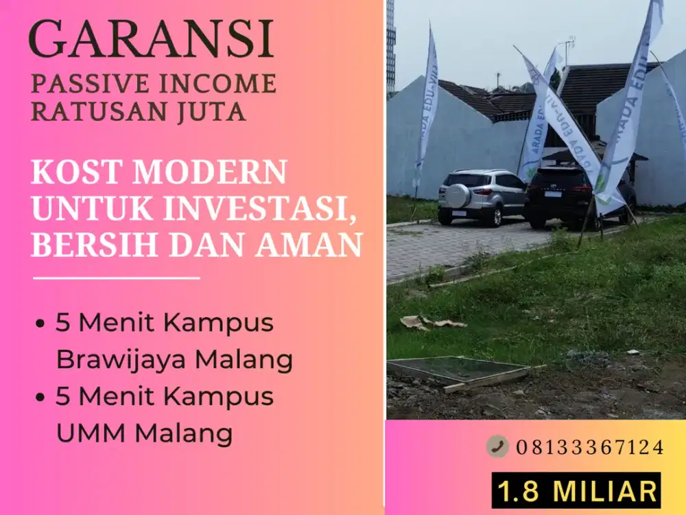 SHM Pecah Full Perabot Rukost Dijual 5 Menit Kampus UNISMA Malang