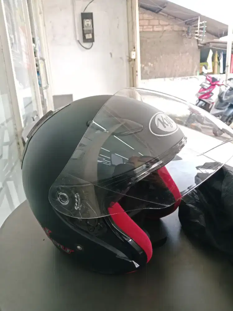 Jual helm kyt dj maru black doff
