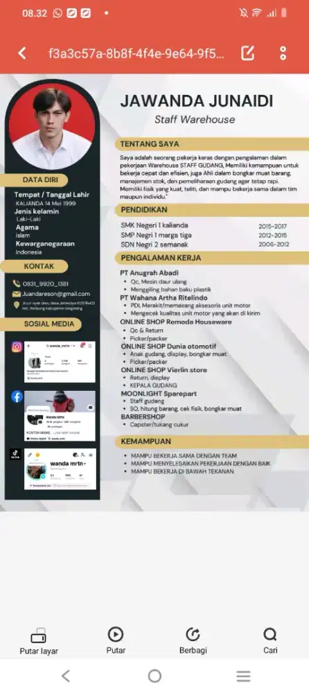 Saya sedang mencari pekerjaan