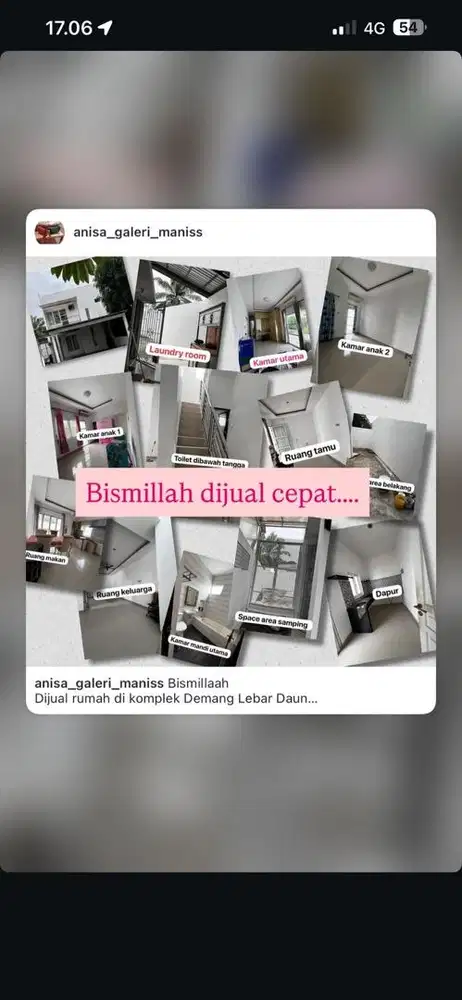 Rumah tengah kota demang lebar daun