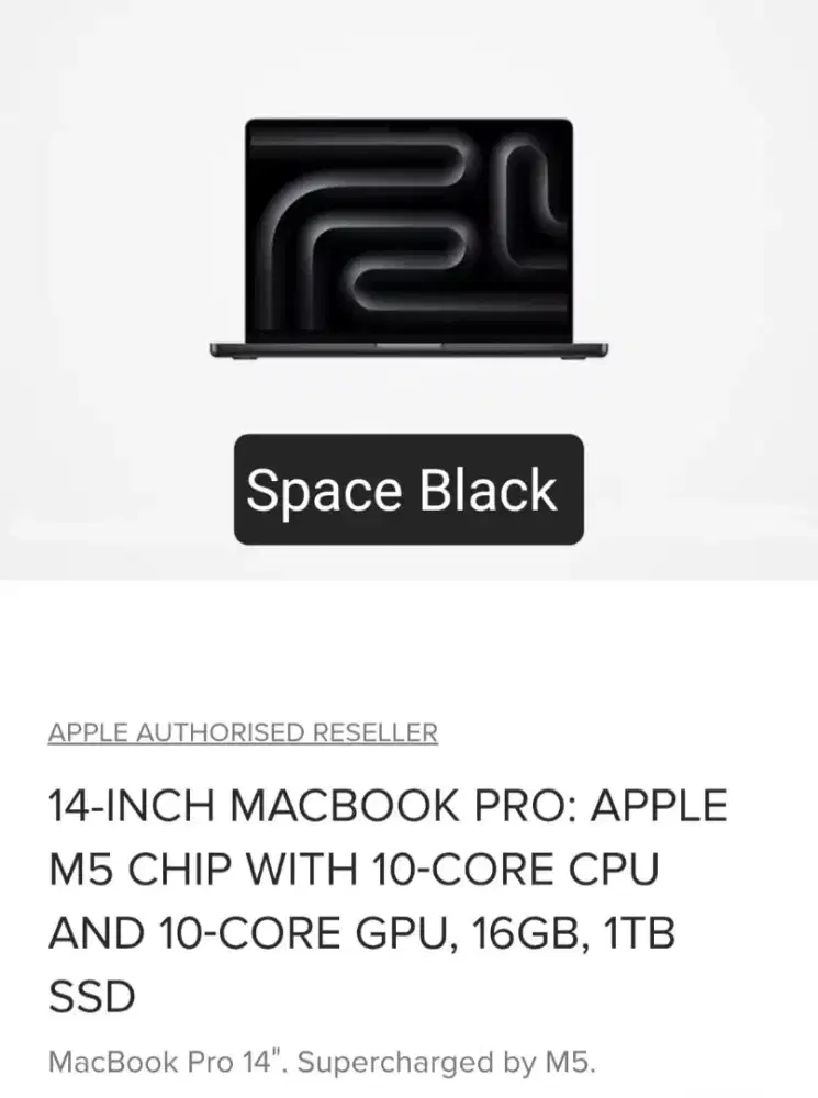 Macbook Pro 14 M5 16GB/1TB Space Black BNIB (Singapore)