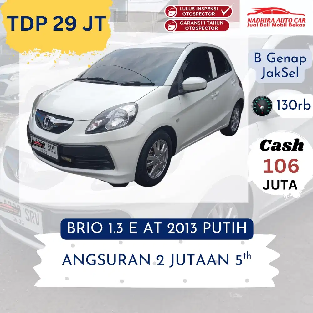 Angsuran Hanya 2 Jutaan Brio E 1.3 AT 2013 Putih