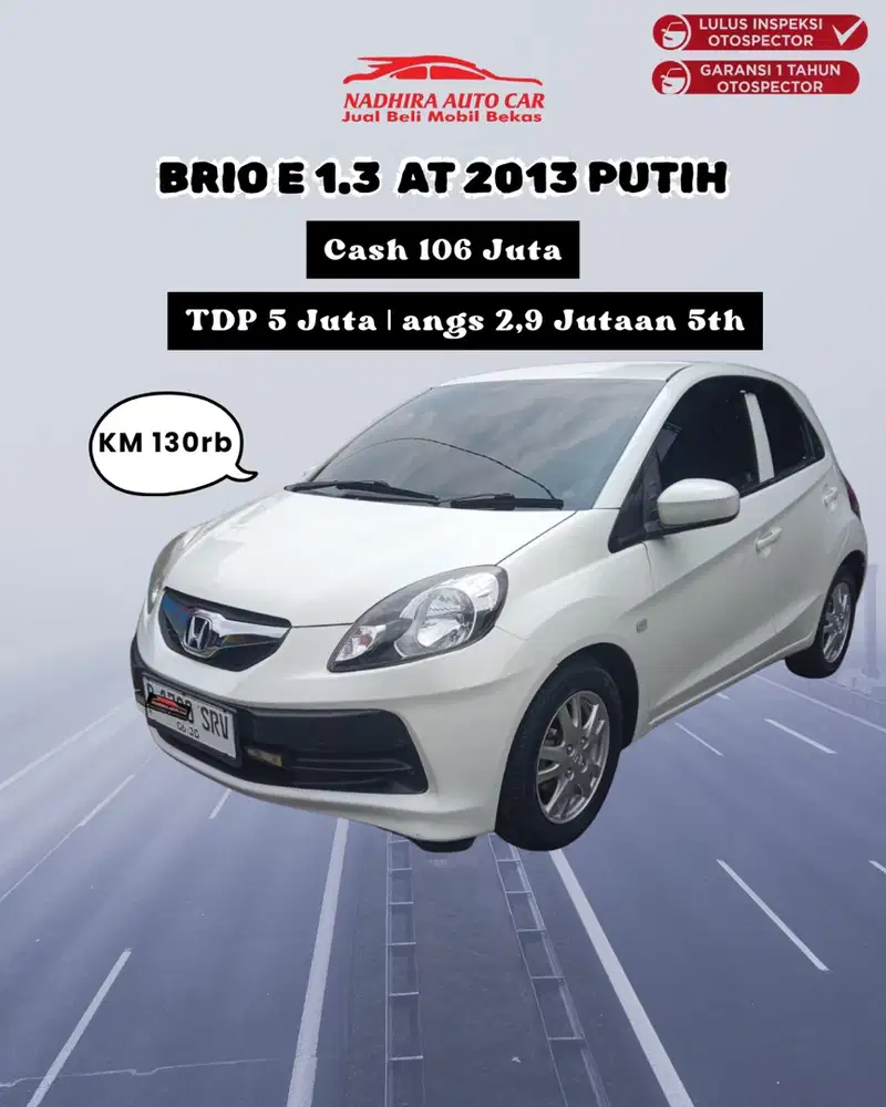 DP 5 Juta Aja Brio E 1.3 AT 2013 Putih