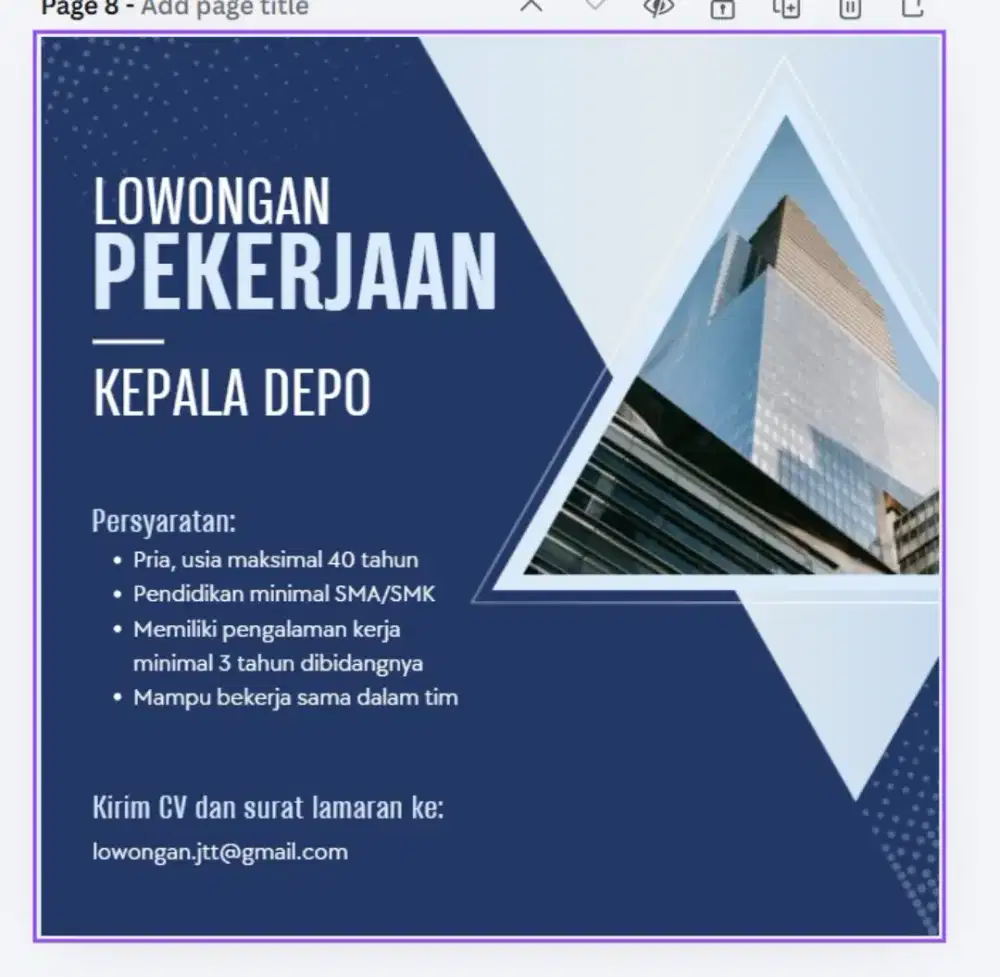 Lowongan Kepala Depo
