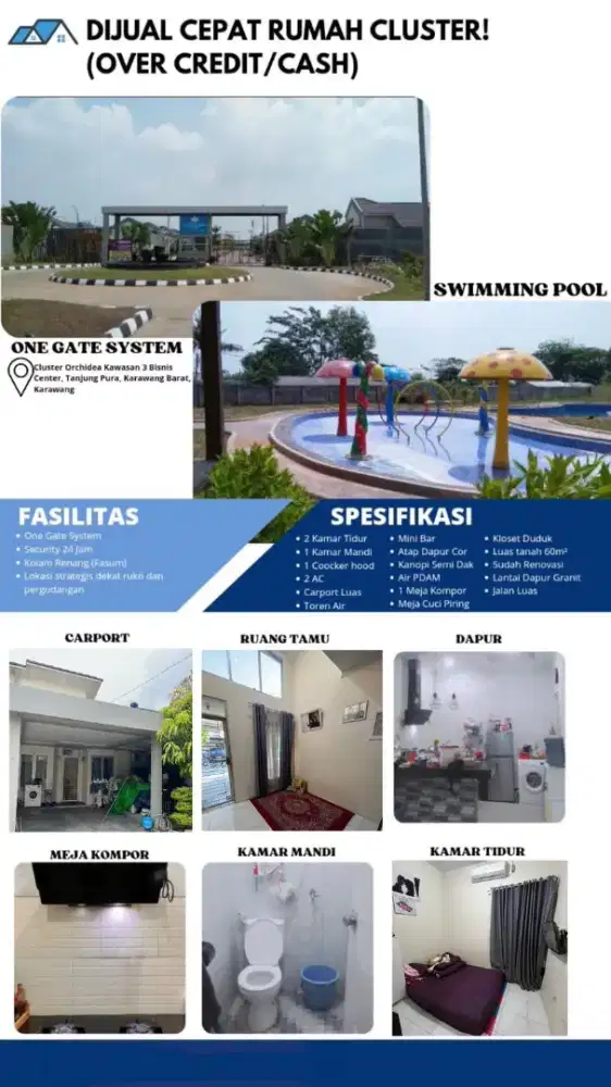 DIJUAL (Take Over) Perumahan Cluster Karawang Barat