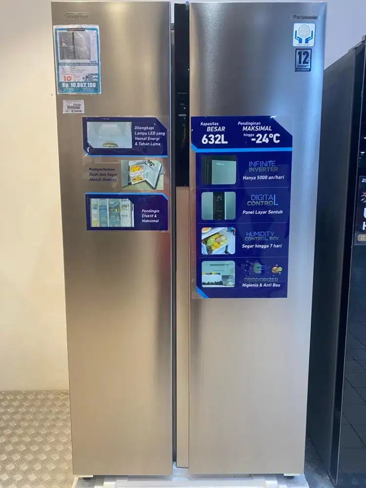 Kulkas Panasonic Fridge SBS 592 Liter, 180 watt