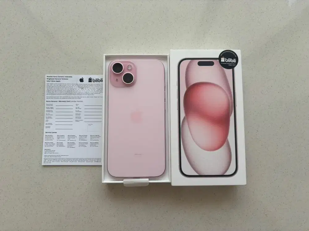 [belum aktivasi] iphone 15 128GB Pink 128 gb resmi indo ibox blibli