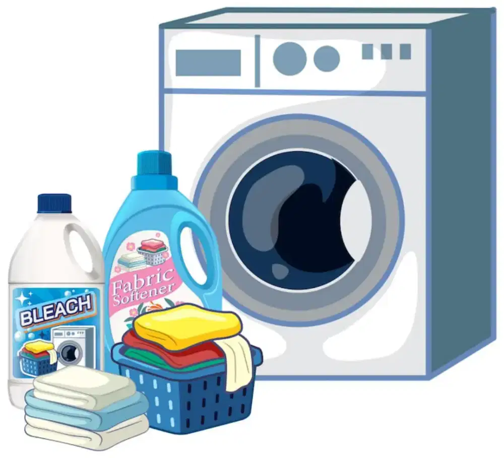 Karyawan wanita Laundry di villa bandara