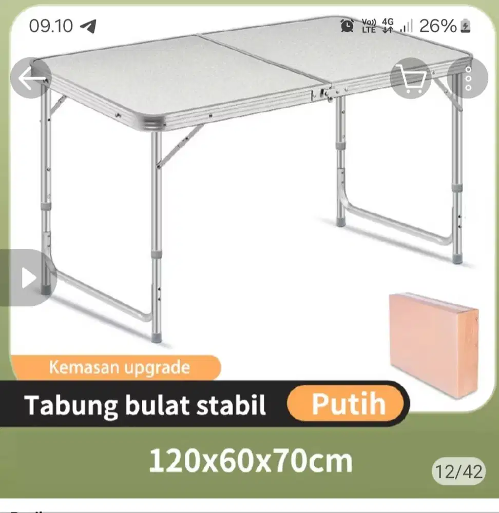Meja lipat. Dapat dipakai untuk jualan