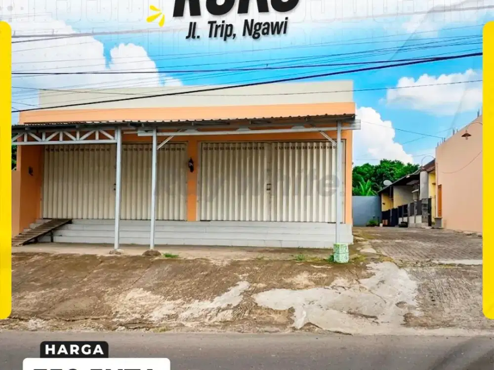 Ruko Strategis Siap Usaha di Jl. Trip Ngawi, Lokasi Emas di Jantung Kota Harga Ekonomis