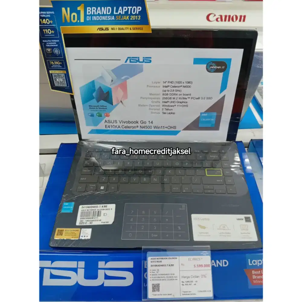 Asus Notebook Celeron 8/512 Blue