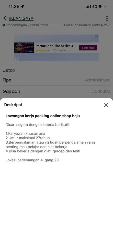 Di cari karyawan packing online shop