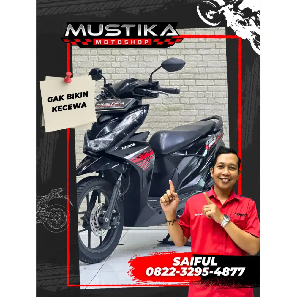 Perfect Condition!!Honda Beat CBS 2022 Black N  Asli Mulus-Mustika
