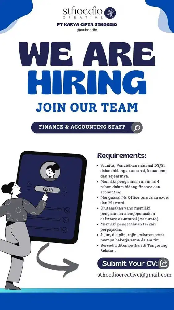 LOWONGAN PEKERJAAN FINANCE & ACCOUNTING STAFF