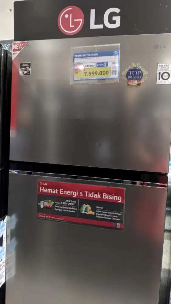 LG REFRIGERATOR 2 DOOR 423L SILVER