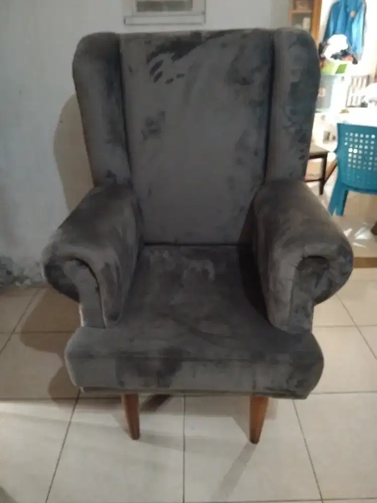 Sofa bangku single arm - Queen Size velvet