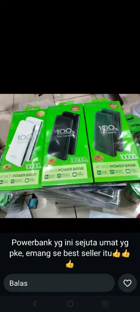Jual Power Bank Baru Rt180s capasitas baterai 10.000mah real Asli.